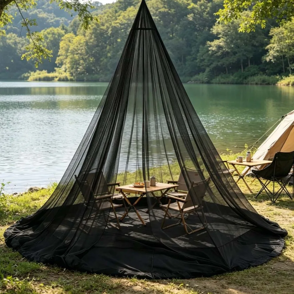 Sommer-Hängekuppel-Moskitonetz, Moskitoschutzgaze für Zuhause, Outdoor und Camping, Höhe 220 cm – Detail 7
