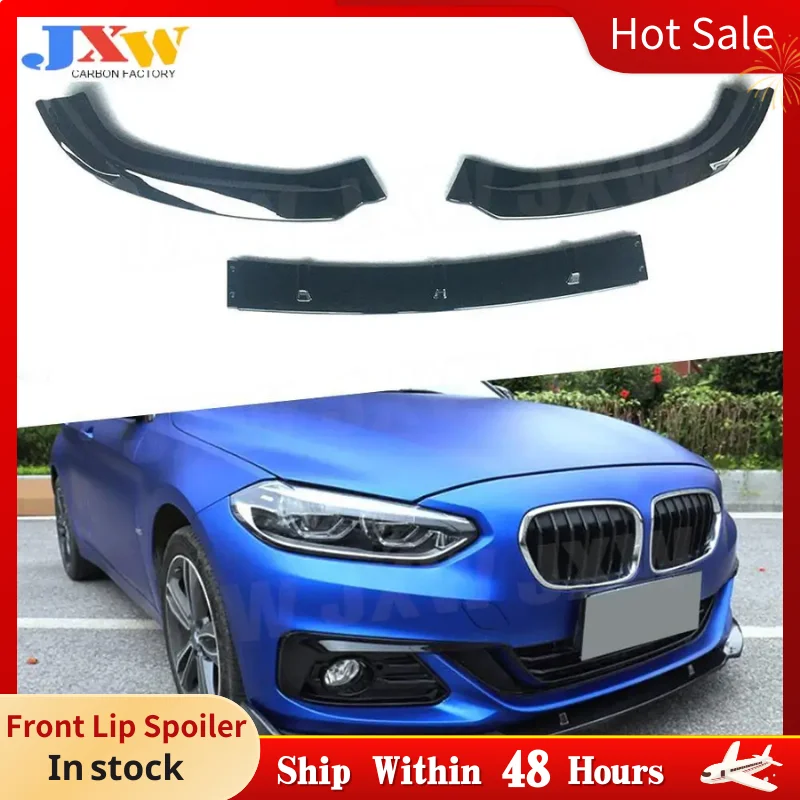 

Glossy Black Car Front Bumper Splitter Lip Side Spoiler For BMW 1 Series F20 Sedan Base 118i 120i 125i 2017-2019 Carbon Look