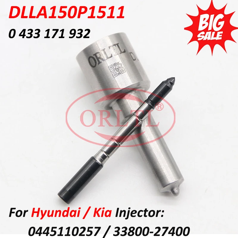 DLLA150P1511 Common Rail Injector Nozzle 0433171932 For HYUNDAI INJECTOR 33800-27400 0445110257 0445110258 0986435156