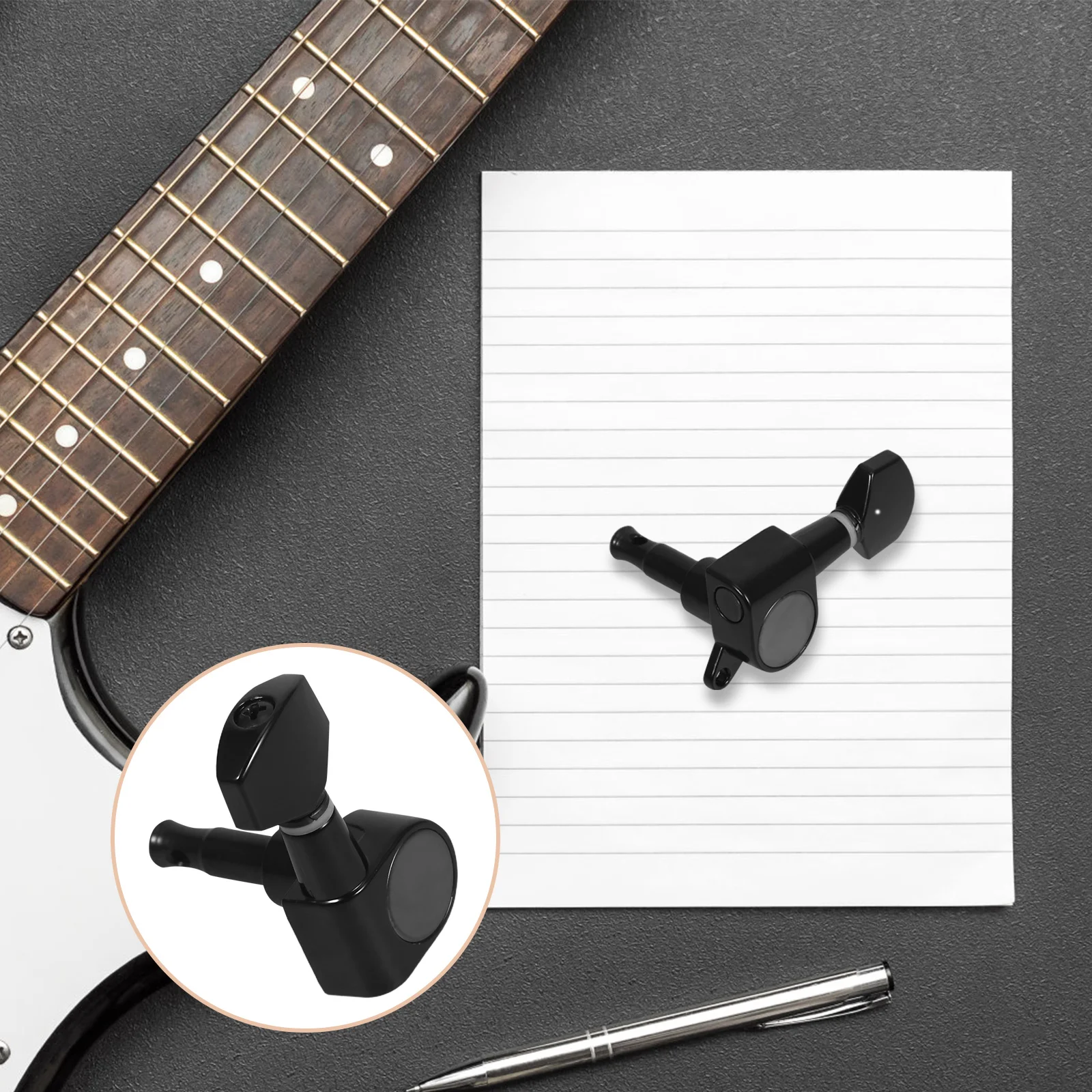 

6Pcs Guitar Tuner Pegs Keys Enclosed Design Durable Lightweight Precision Electric Acoustic Guitar Parts Bass Tuning Pegs