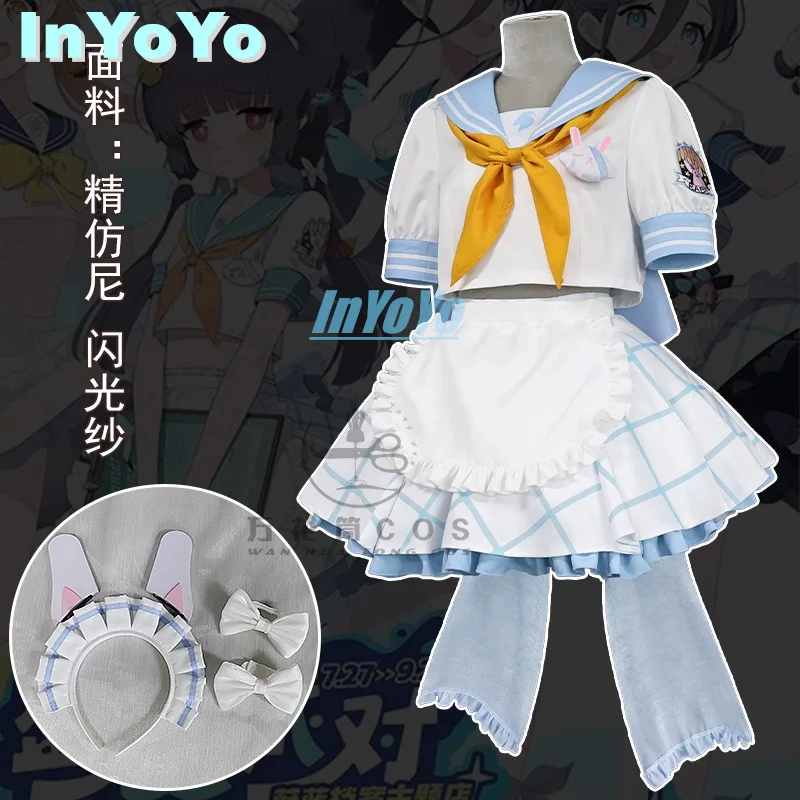 

InYoYo Miyu Cosplay Costume Blue Archive Cos Lovely Maid Uniform Dress Game Suit Halloween Women Party Outfit S-XL New