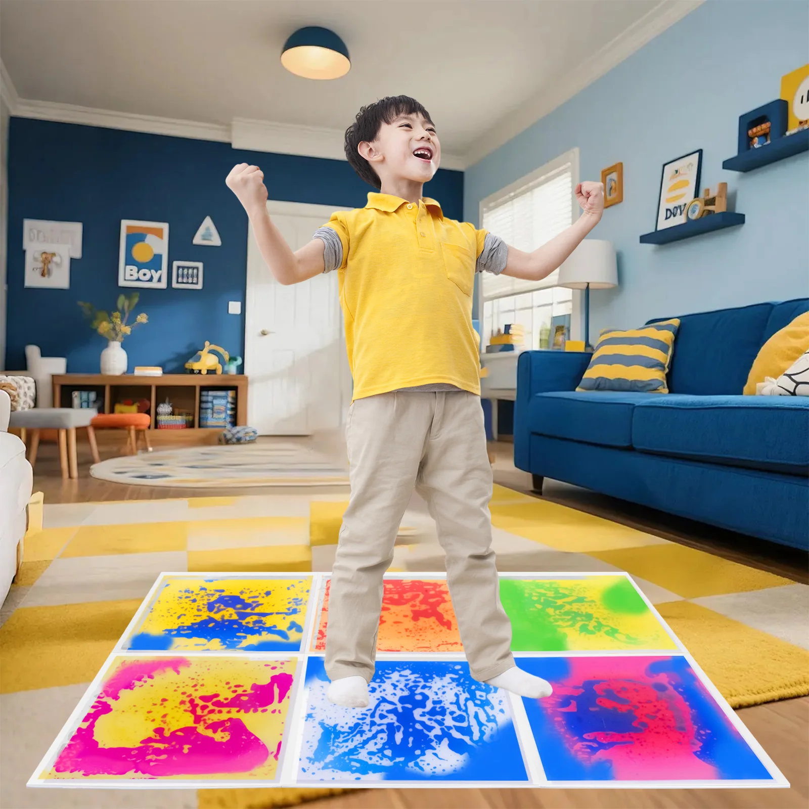 

Visual Sensory Toys for Kids Tactile Experience Mat Vibrant Sensory Input Play Mat for Children's Development