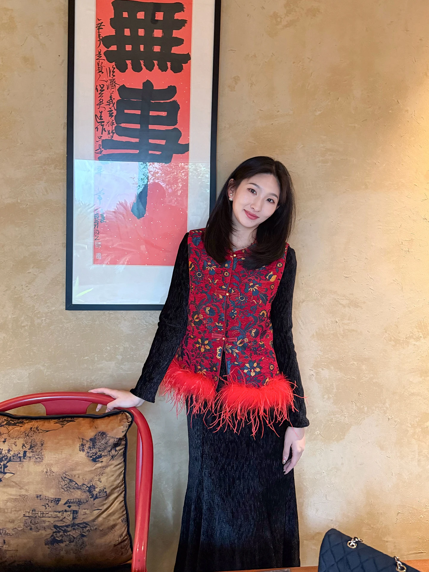 

Новый китайский утепленный хлопковый жилет с наполнителем из пера, осенне-зимняя новинка, элегантный повседневный стиль, круглый вырез, для женщин.