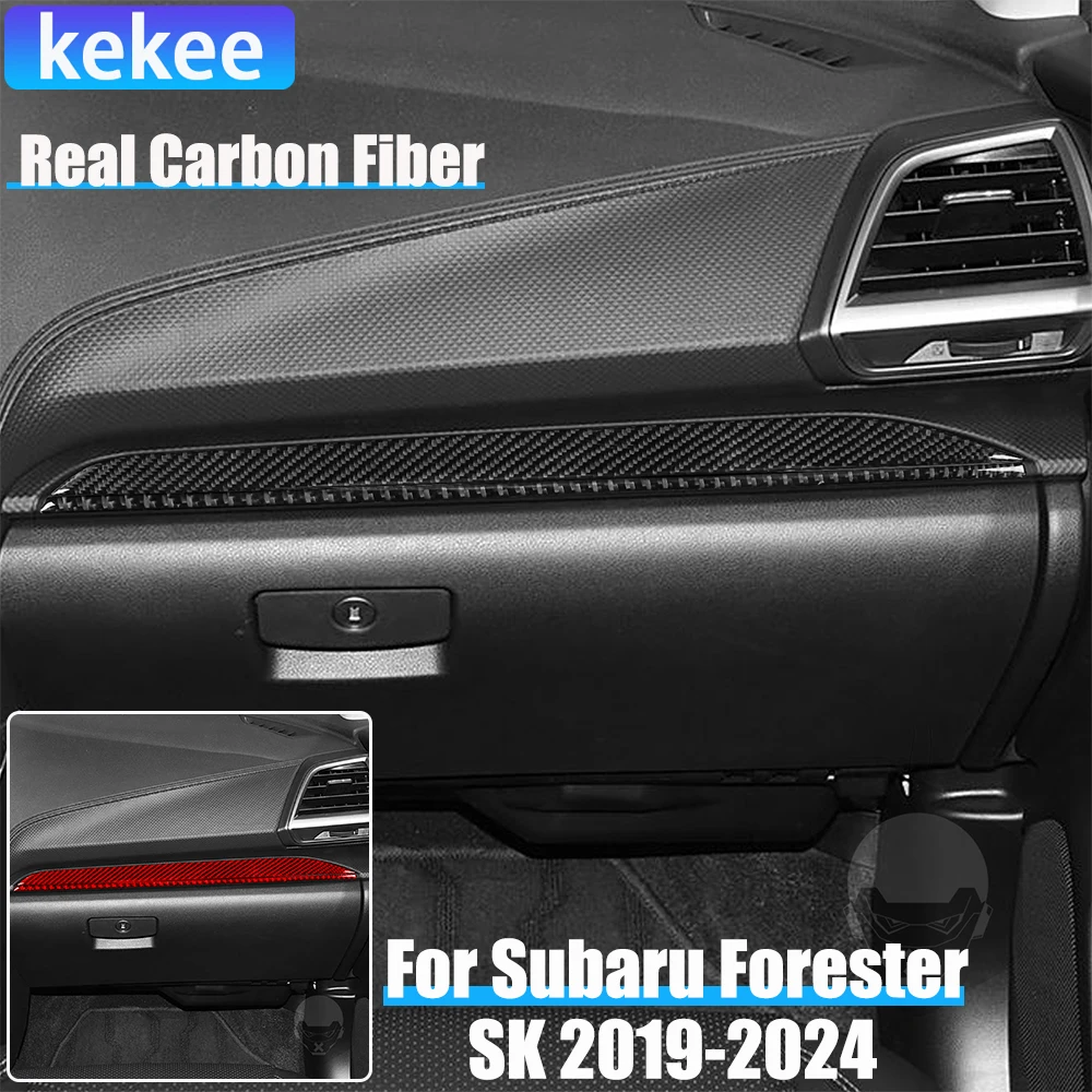 

Real Carbon Fiber Car Accessories Passenger Dashboard Cover Soft Sticker For Subaru Forester SK 2019 2020 2021 2022 2023 2024