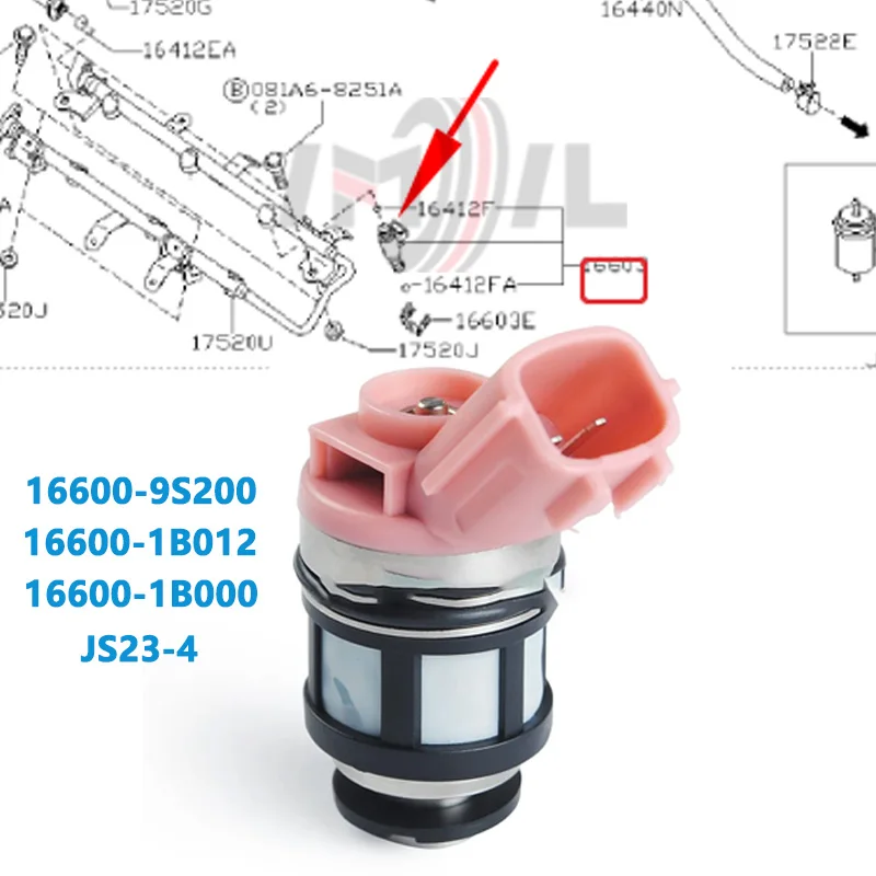 6pcs 16600-9S200 Fuel Injectors for Nissan Frontier Pathfinder Quest Xterra 3.3L VG33E Paladin JS234 16600-1B000 166009S200