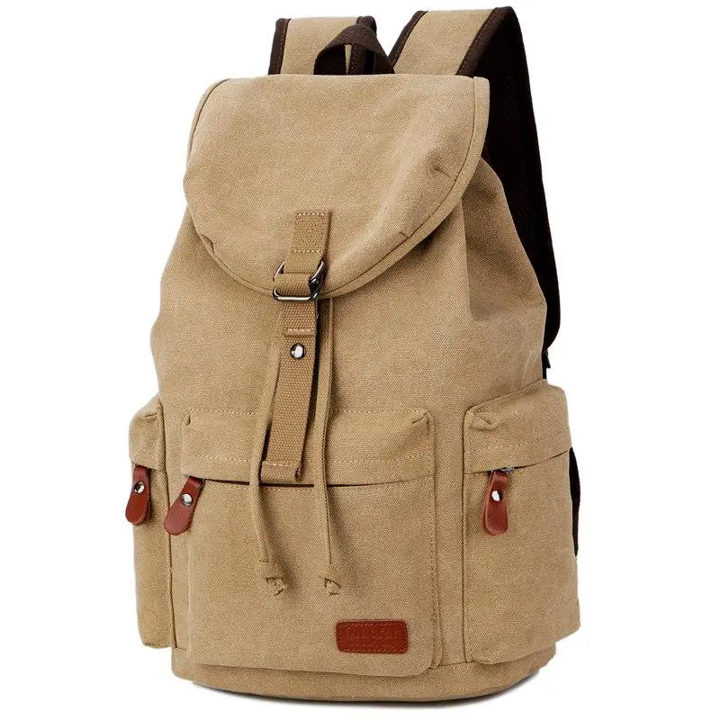 Unisex Outdoor Canvas Backpack Waterproof Traveling Computer Bag Men's High School University Student Bookbag Travel Tour Bag