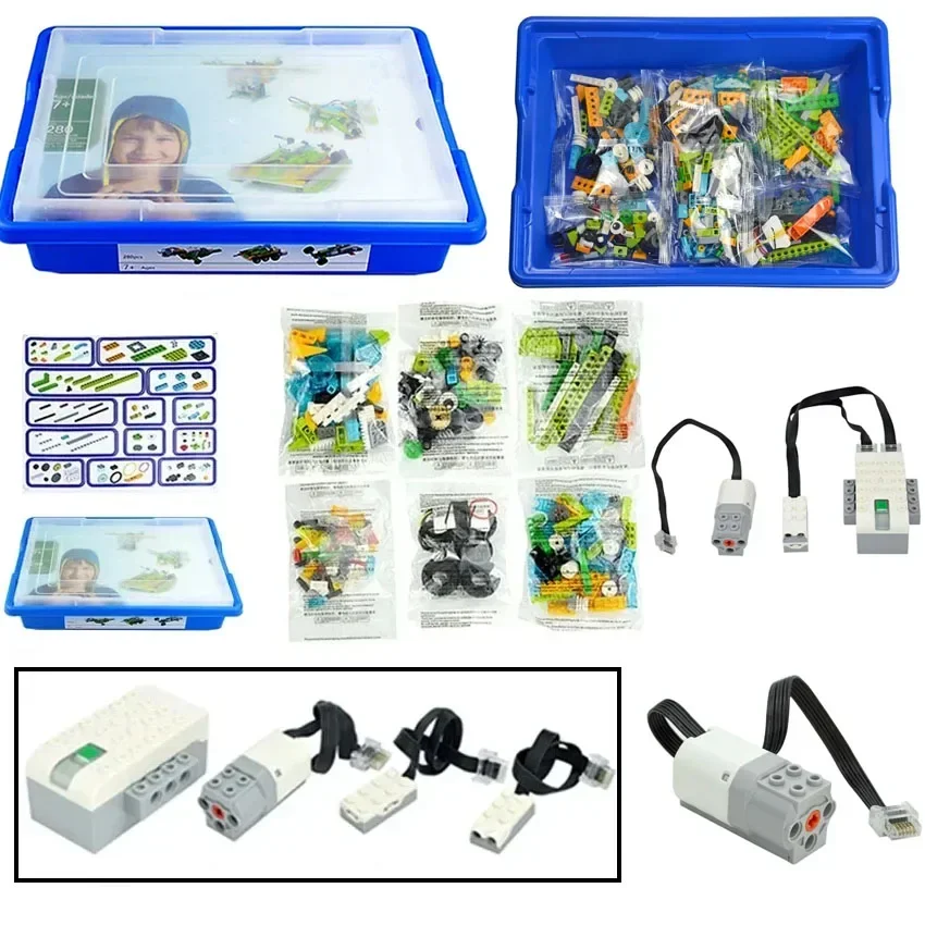 Conjunto de brinquedos de peças elétricas pf adequado para wedo 45300 hub e software wedo 2.0 adequado para motores médios 21980 45303 brinquedos leduo