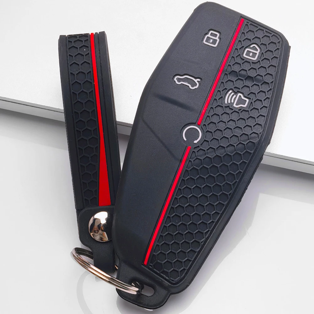 Key Fob Case With Keychain For MG One For Roewe iMAX8 D7 Soft Touch Lightweight Protective Cover Drop Resistant Anti Scratch