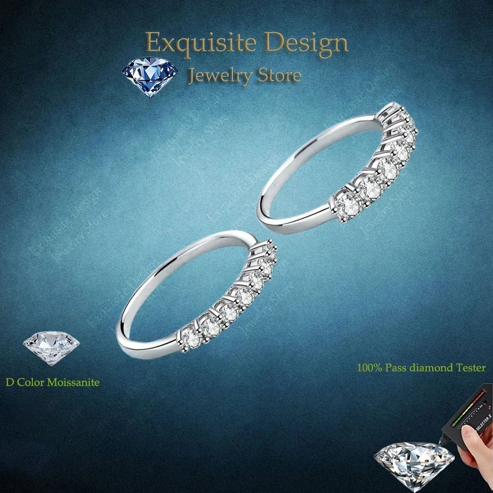 

Exquisite Design 0.28/0.7 CT One Line Moissanite Daily Ring, New Style Platinum PT950 Minimalist Women Ring Fine Jewelry Ins