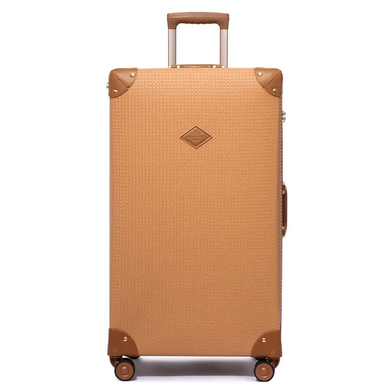 

НОВЫЙ Винтажный чемодан ручной работы для путешествий с вращающимися колесами и кодовым замком TSA, вместительный, 28 дюймов