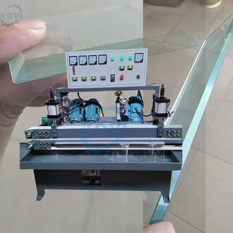 Small Port le 4 Motor Beveled Glass Mirror Edge Beveling Polishing Machine Glass Beveling Chamfer Grinder Polishing Machine