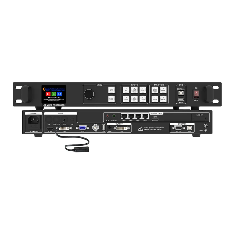 

New Brand Controlador De Pantalla LED VS400W Wifi Video Wall Processor Support 3840*640 With Four RJ45 Ports
