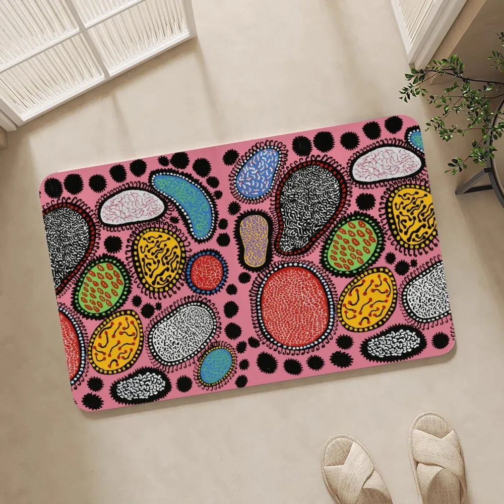 Yayoi Kusama Art Floor Mat Floor Mat Bedroom Decoration Balcony Anti-Slip Doormat Living Room Rug