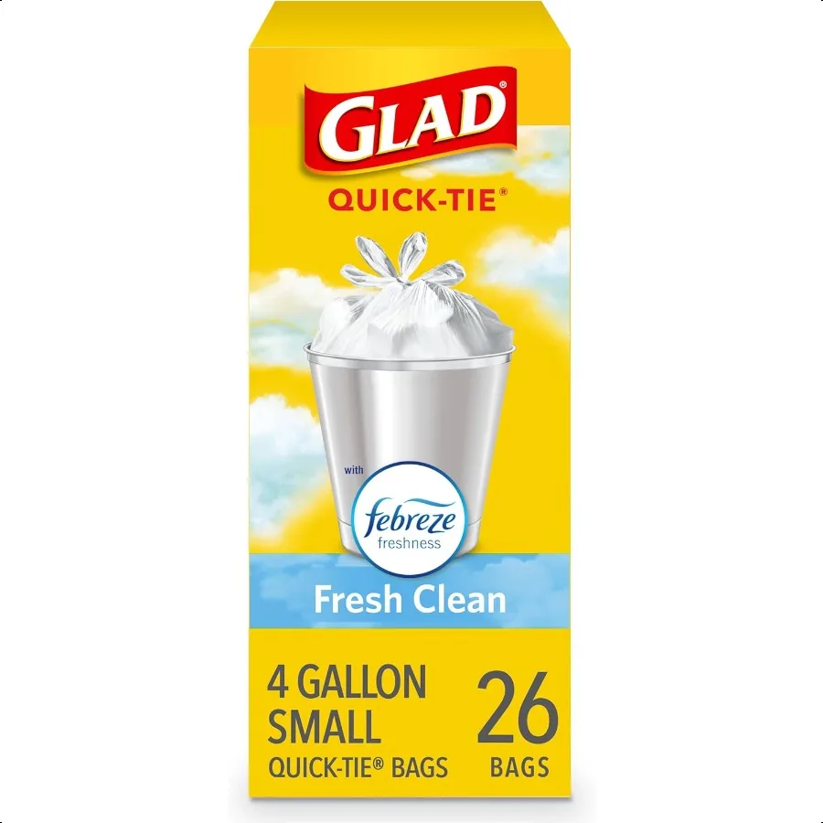 

OdorShield Small Trash Bags Febreze Fresh Clean 4 Gal 26 Ct Package May Vary