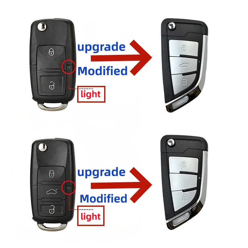 Modified Flip Folding Replacement Remote Key Shell Case Housing 2/3 For VW Golf 4 5 6 7 Tiguan Passat CC Jetta Polo Beetle Skoda