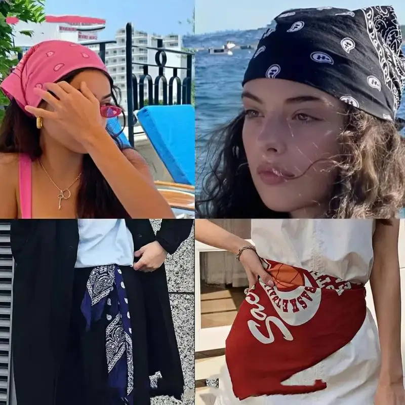 

New 50cm Boho Women Soft Solid Print Headbands Turban Bandanas Girls Hair Bands Hair Accessories Scarves Wraps Belts