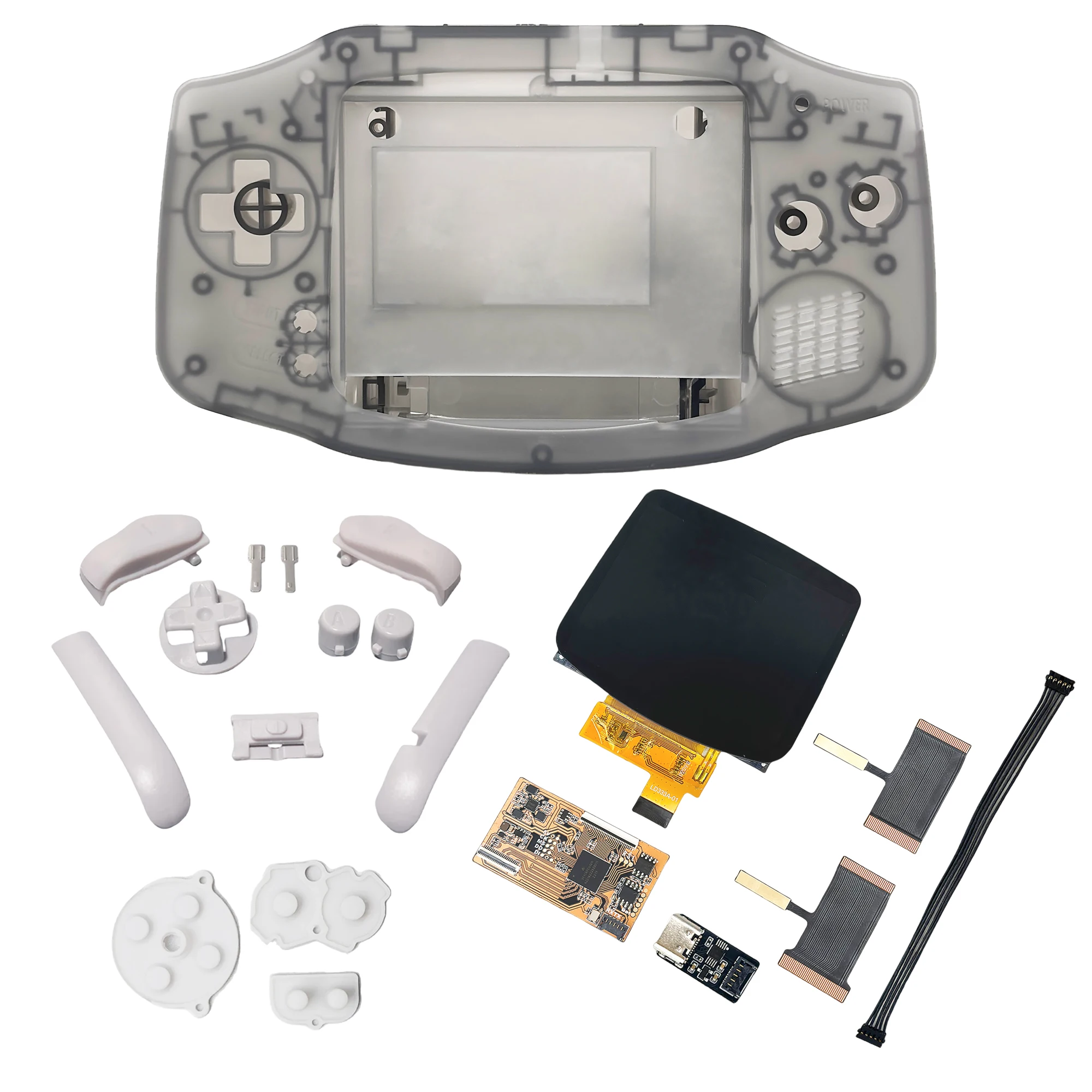 For GBA IPS MAX Display Laminated kit Game GameBoy Advance Games 