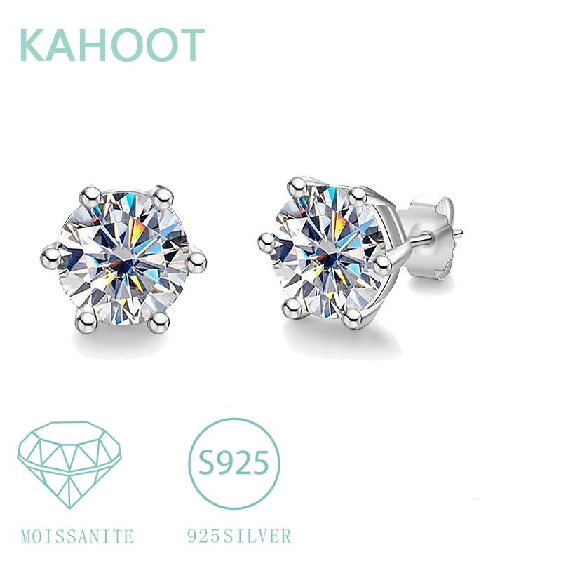 

925 Серебряный, 30 минут-2 лампочки, классические, 6 когтей для мужчин и женщин, парные, стиль хип-хоп, драгоценности