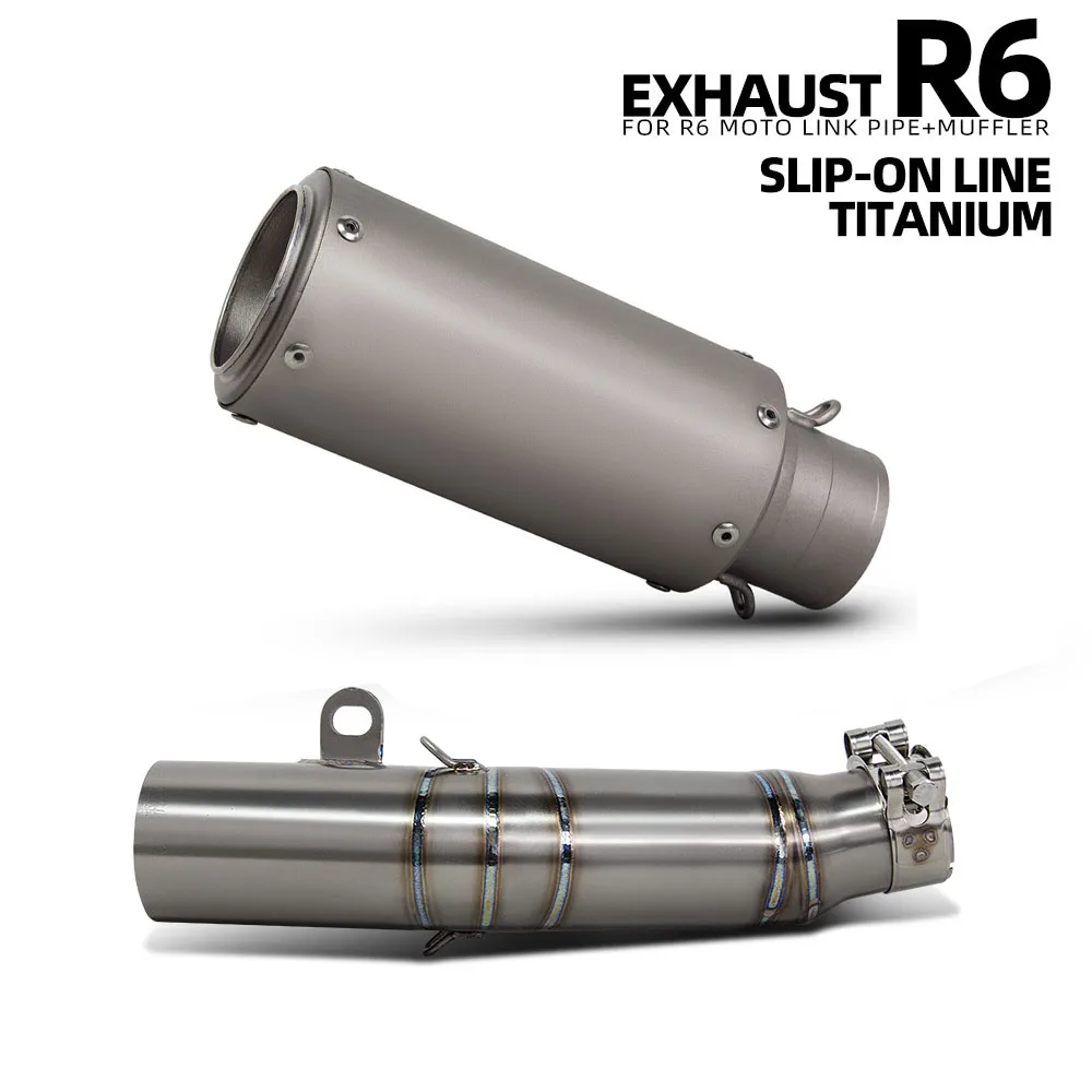 

For Yamaha YZF-R6 2006-2026 Motorcycle Exhaust Slip on Line Project Muffler Racing escape mesh cover Tailpipe
