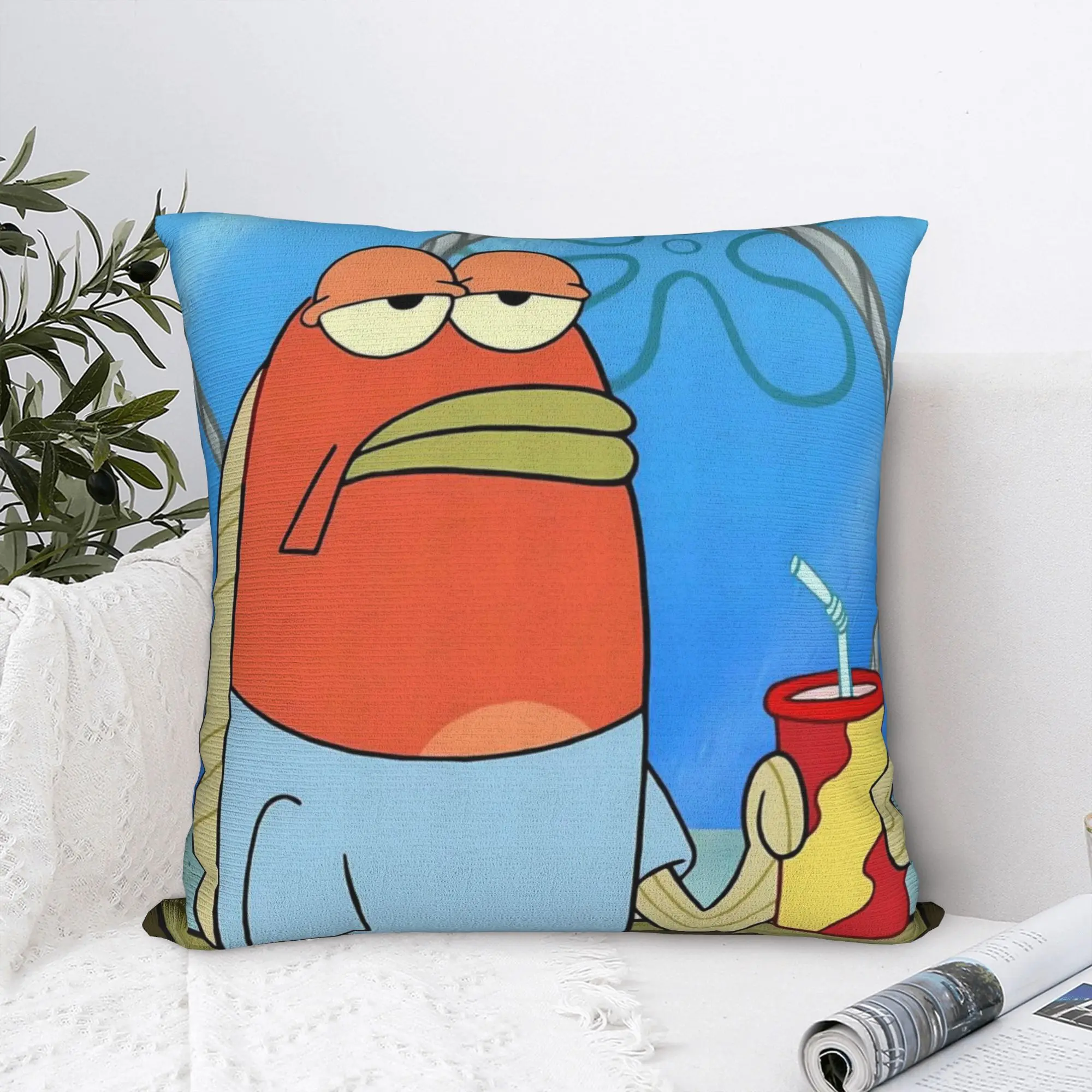 Bikinis Bottom Buddies Funny Fish Square Pillow Cases Marine Cushion Covers Novelty Polyester Decorative Pillowcase for Seat 18