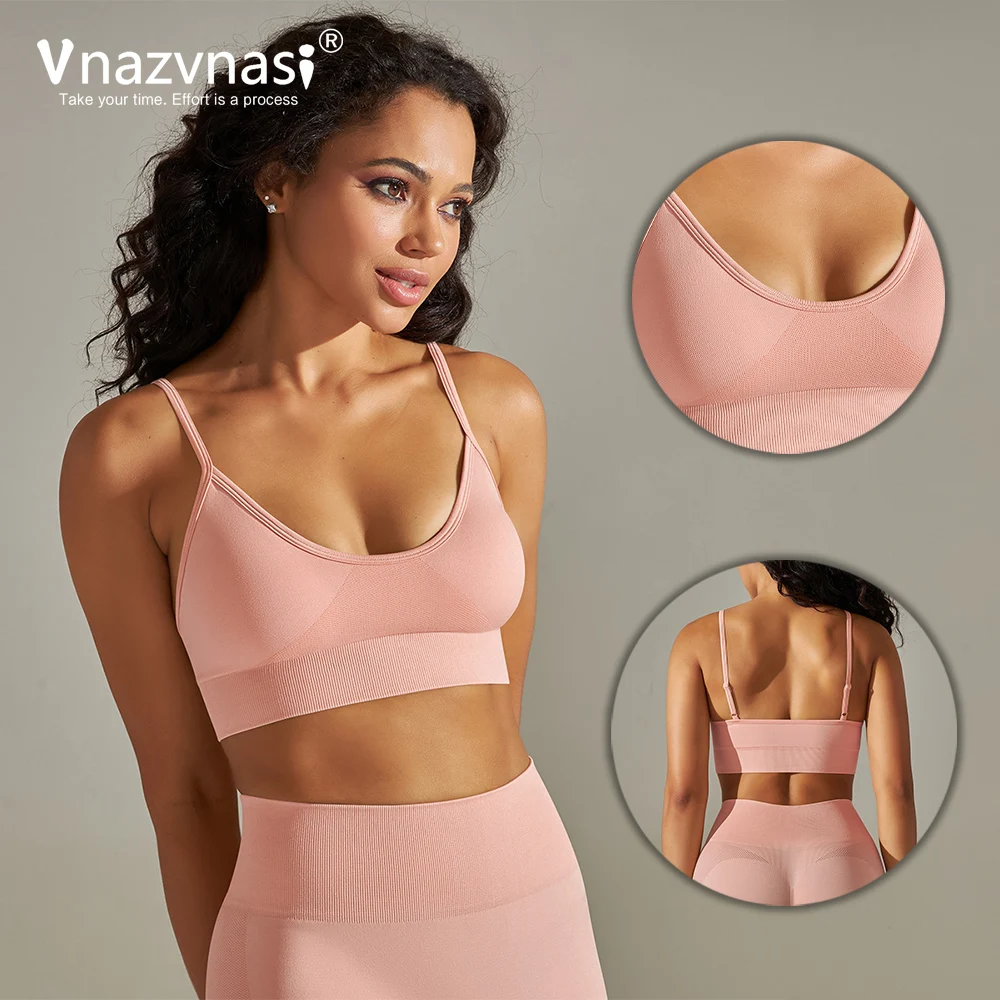 Vnazvnasi Seamless Underwear Yoga Top for fitness High Elastic Sport Bra for Women Gym Female Push Up Workout Clothes Sportswear