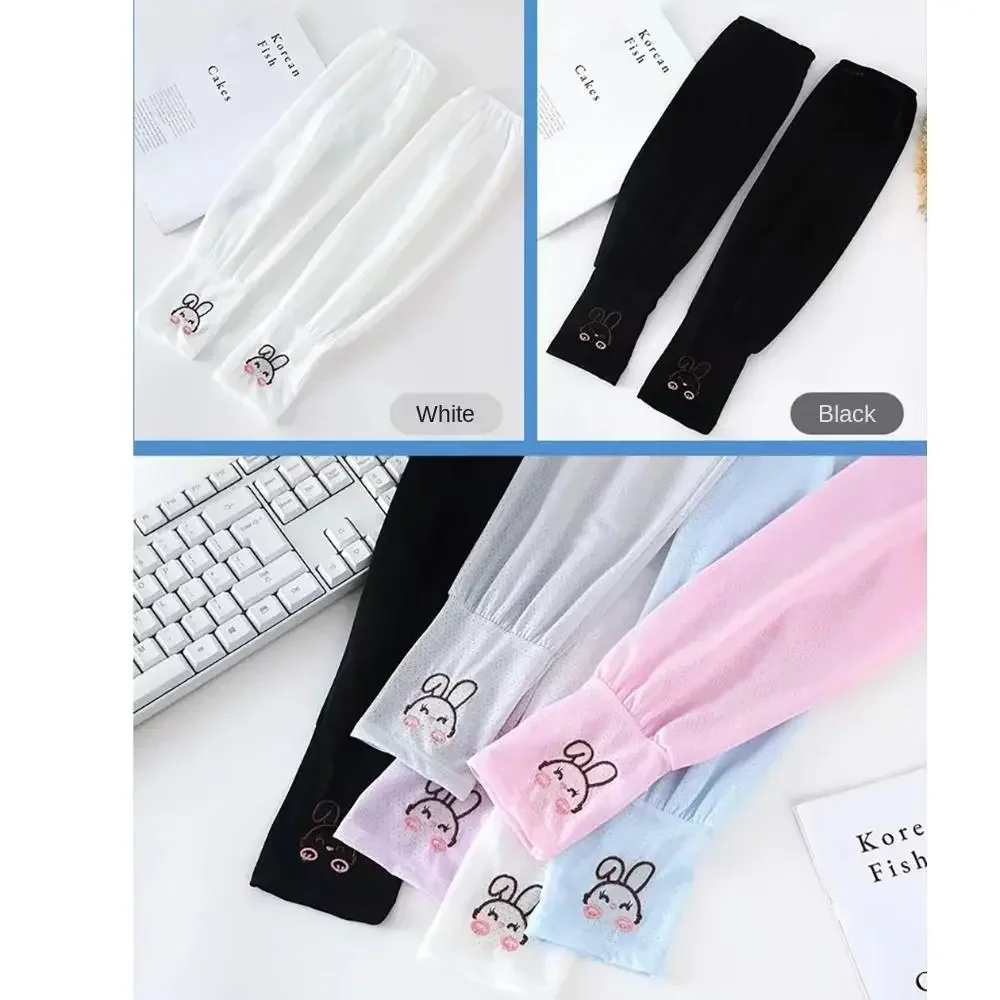 Little Rabbit Sunscreen Sleeves Fashion Uv Protection Lightweight Arm Cover Loose Ice Silk Sleeves Summer