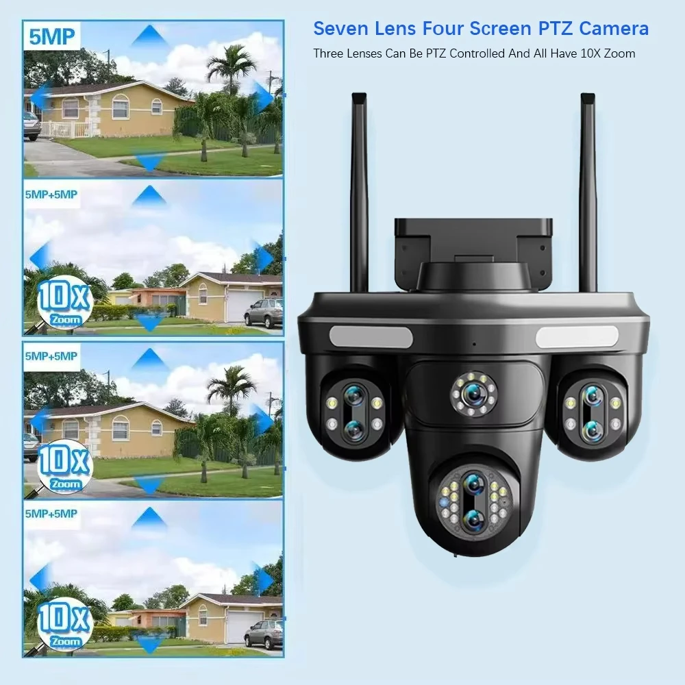 35MP Multi-Lens PTZ IP Camera - Outdoor Lighting No Electricity 评论和价格