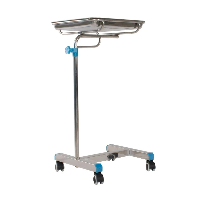 Movable telescopic rack single rod double rod hospital tray rack stainless steel tray rack medical instrument shelf