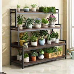 Planta estande prateleiras de flores de ferro casa varanda rack multi-camada piso ao teto interior simples moderno suculento flor suporte