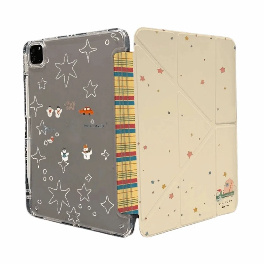 حافظة كمبيوتر لوحي من مادة TPU مقاومة للسقوط على شكل نجوم كرتونية غطاء لوحي شفاف لجهاز iPad 5 6 7 8 9 10 11th/Air1-7/ Pro 18 19 20 22/ Mini 6 7 #3