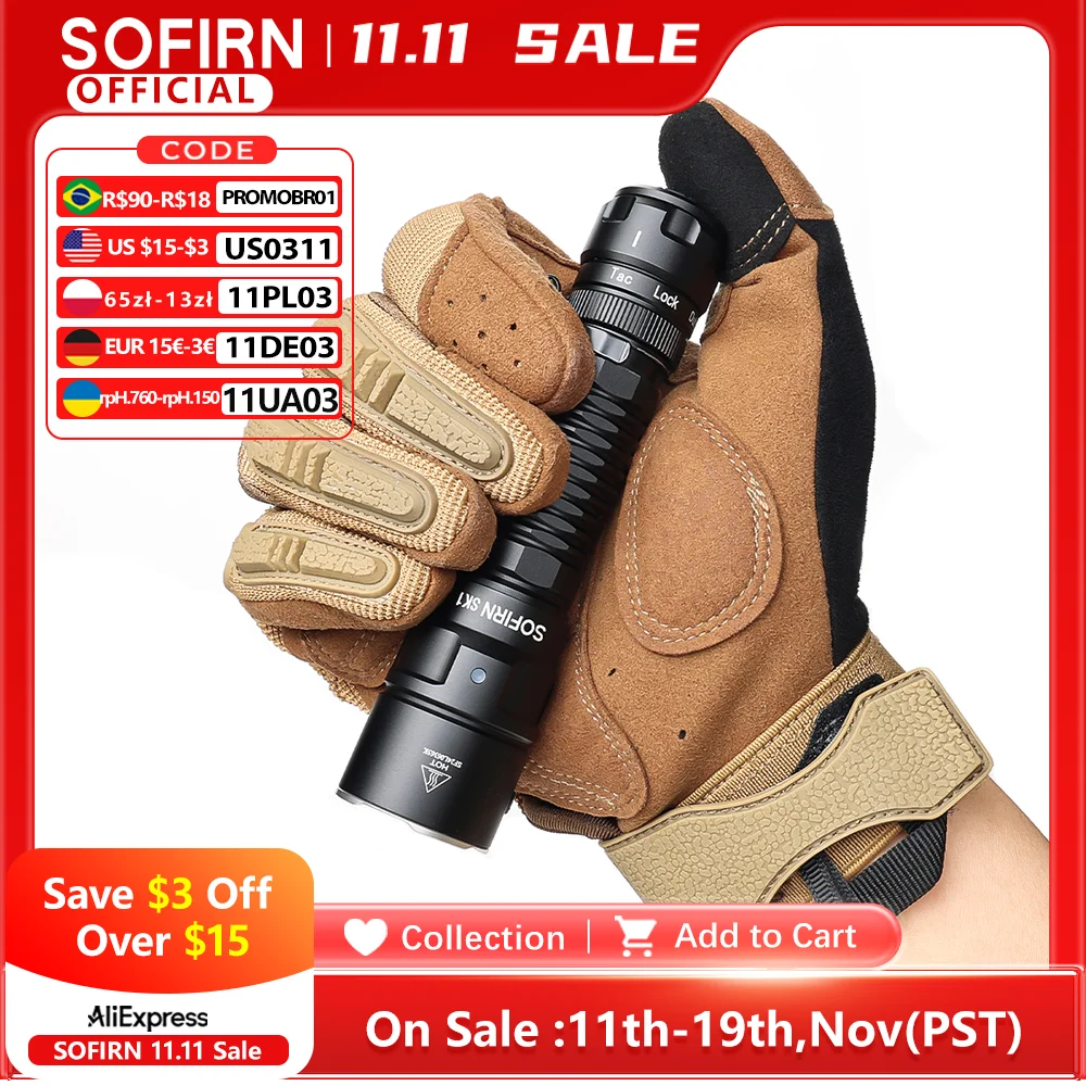 yZ[zSofirn SK1 SFT25R LED pd 18650 [d 1300LM ͂ȃg[`[^[XCb`t