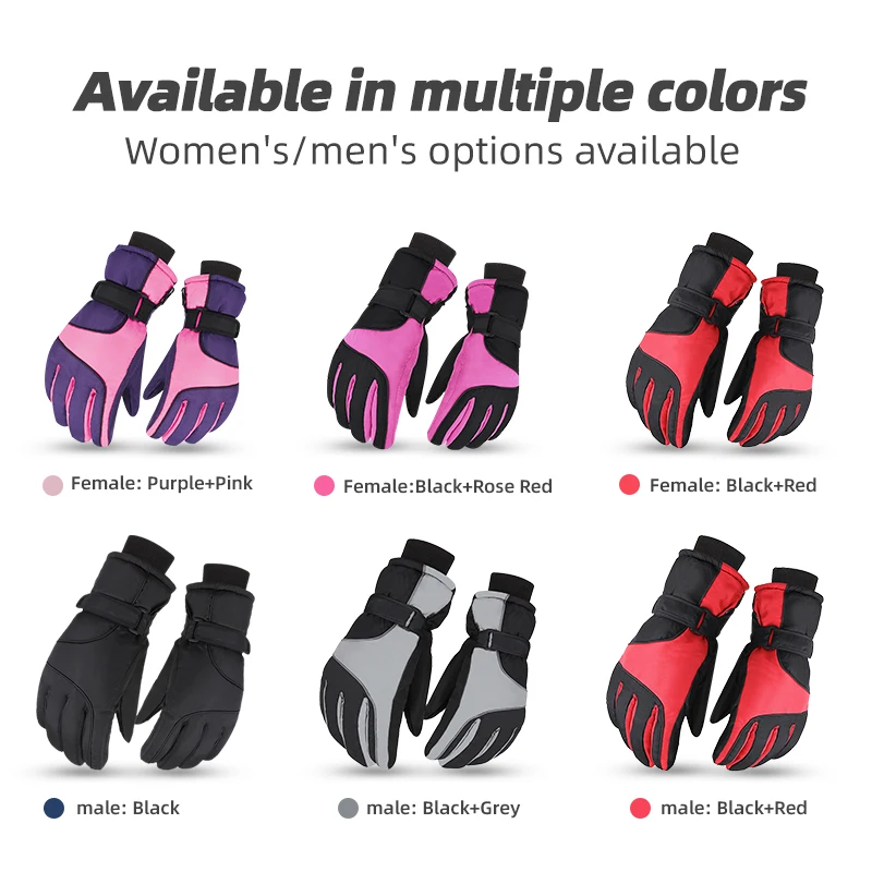Winter multi-function Snowboard Ski Gloves Non-slip Touch Screen Waterproof Motorcycle Cycling Fleece Warm Riding Gloves 