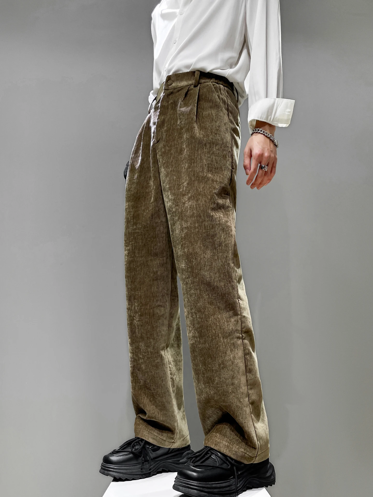 

Thi Corduroy Men's Loose Straight Leg Pants Autumn New Sle Retro Sle Casual Trousers Youth Faion Long Pants
