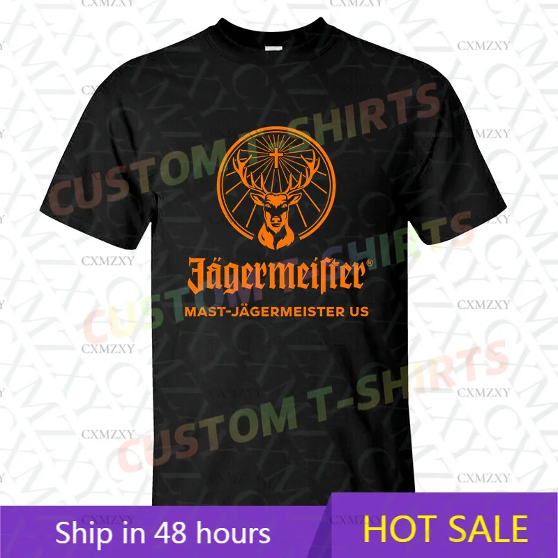 

2025 Men T Shirt Casual Vintage Jagermaister Logo Vintage T-shirt Graphic Summer Short Sleeves 100% Cotton S-3XL Cool Tee