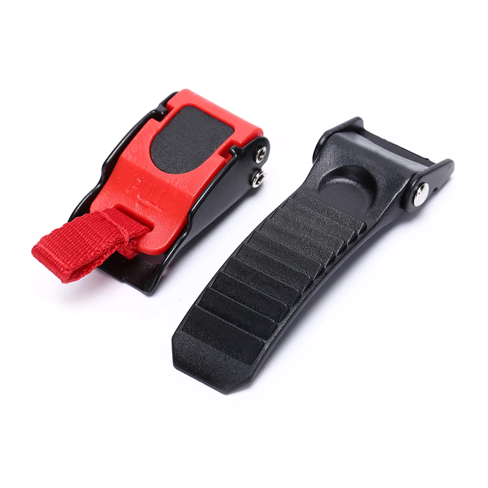 1PC Quick Release Helmet Strap Buckle Pull Buckles Black & Red-New