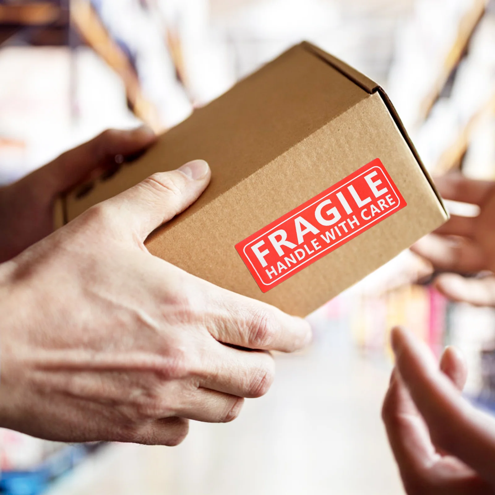 

2 Rolls Fragile Warning Stickers Adhesive Backside Sign Safe Transportation Sticker Clear Large Font Text Decal for Shipping Pac
