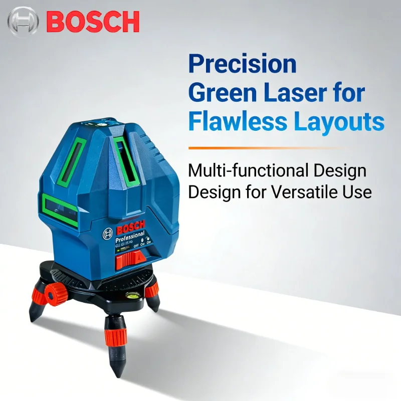 New Bosch GLL 50-15 XG 3-Line Laser, Compact Housing, Vibration Resistant for Consistent Leveling Results