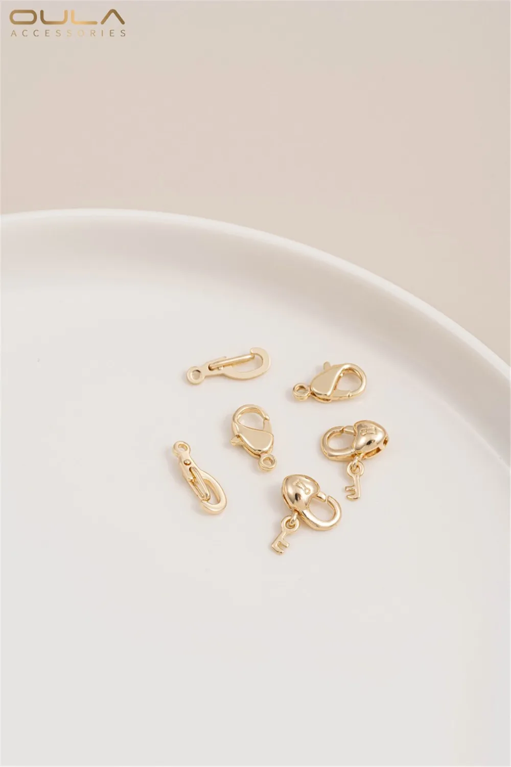 14K Bag Gold Color Love Lobster Buckle Handmade Spring Buckle Diy Bracelet Necklace Accessories Connecting Finishing Accessories