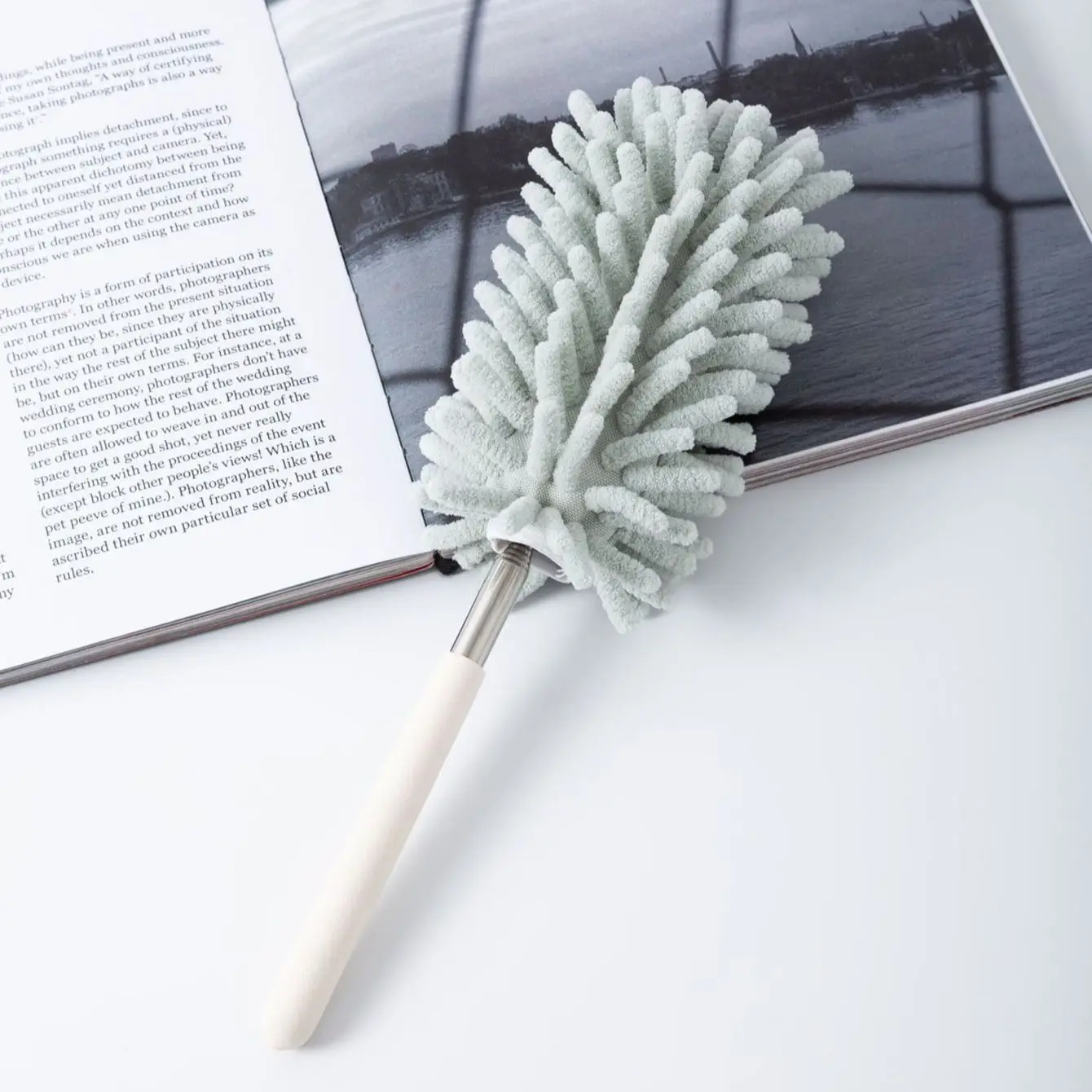 Telescopic Lengthen Duster Microfiber Chenille Home  Stainless  Removal Steel Dust Brush Ceiling Clean Multifunction