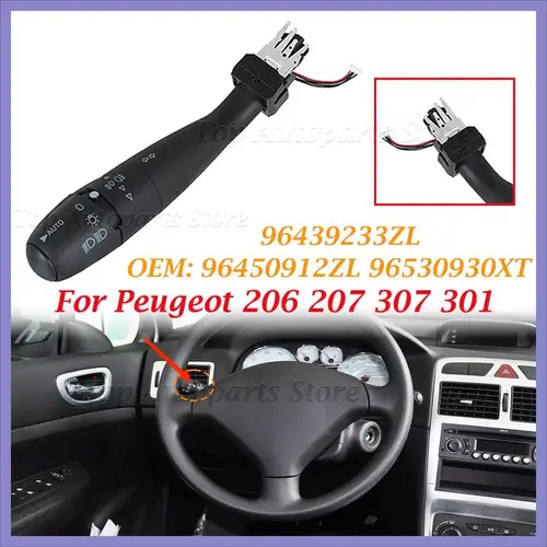 Imagen 2 del producto Indicador de dirección de coche para Peugeot, interruptor de señal de giro de tallo, para Peugeot 206, 207, 301, 307, 96439233ZL, 96530930XT, 96450912ZL