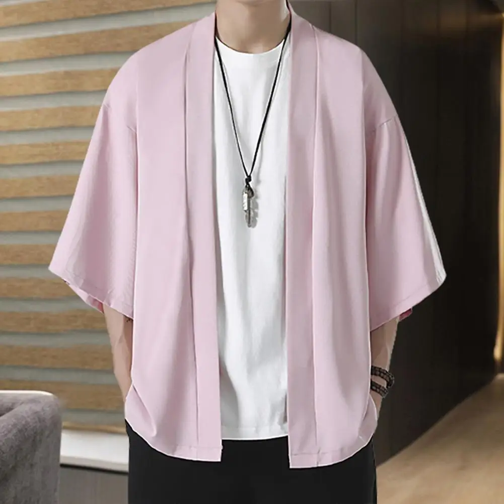 Japanese Men's Cardigan Kimono Traditional Japanese Samurai Clothing Streetwear Yukata Men's Shirt Loose Sun Protection Clothing