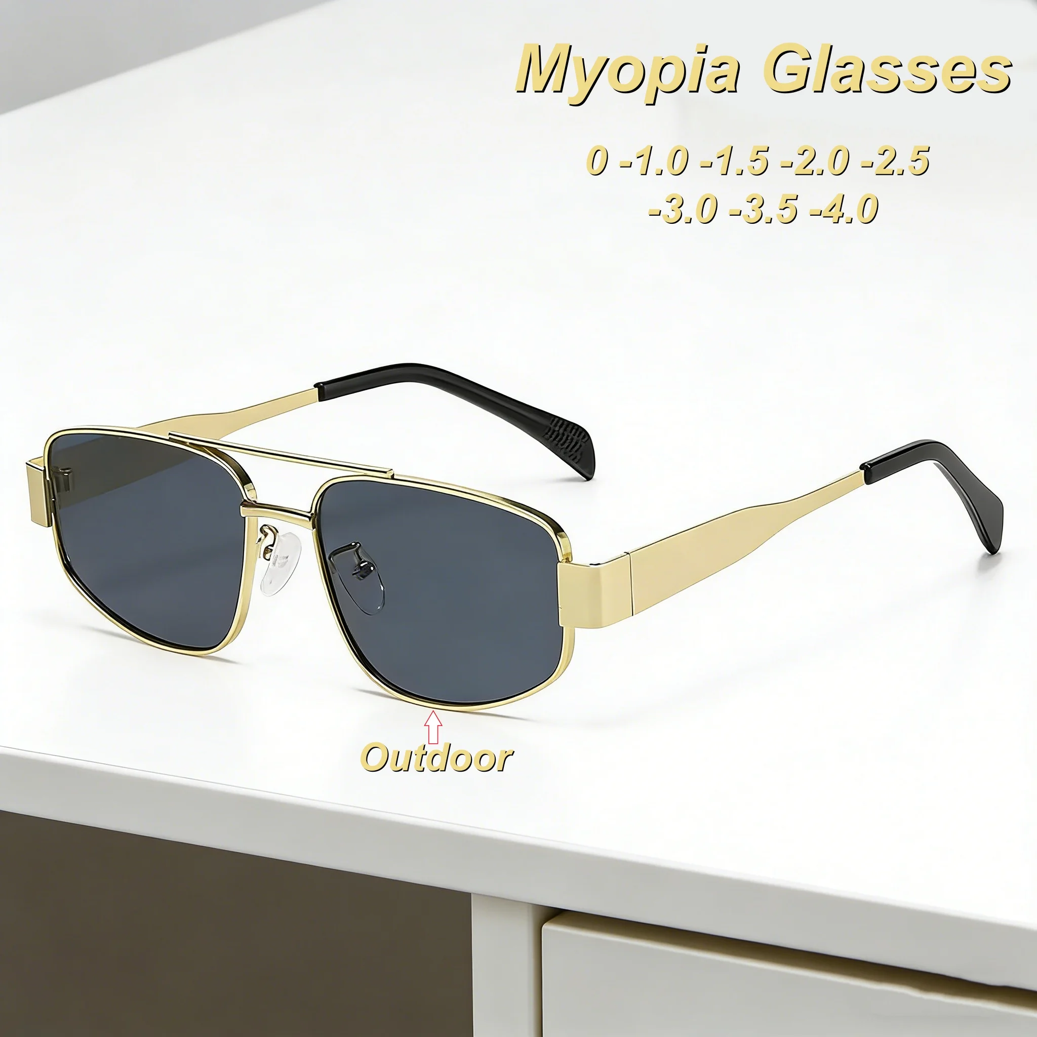 

2026 New Fashionable Personalized Double Beam Metal Frame Women's Myopia Glasses Retro Outdoor Neutral High Quality Glasses