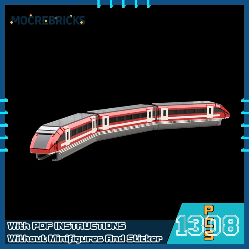 

MOC City Railway High Speed Maglev Passenger Transport Train 09 Model DIY Building Block Assembly Technology Bricks Toys For Gif