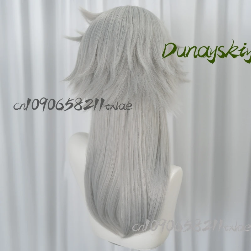 Freak Game Pierrot Cosplay Wig Gray-white Wolf Tail Wig Sexy Kawaii Plush Fans Gifts Daily Party Stage Carnival Halloween view 4
