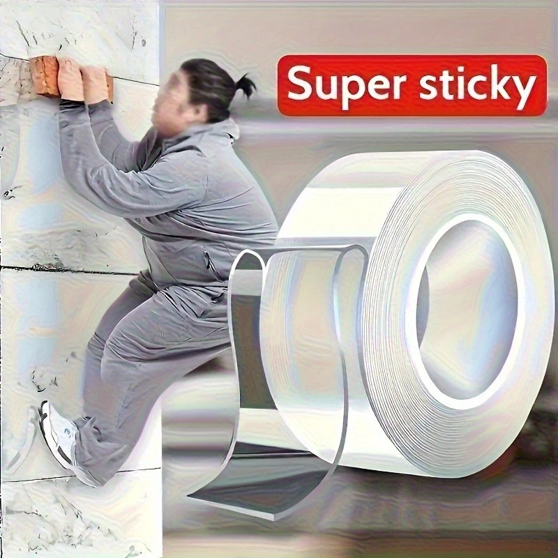 High strength double-sided nano tape - super strong adhesion, reusable, essential for Christmas decoration and handicrafts