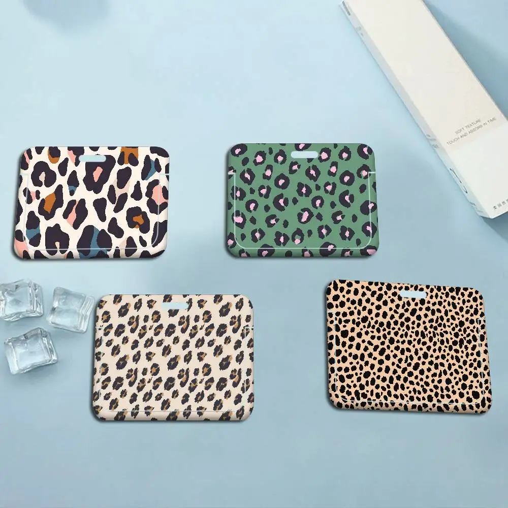 Fashion Leopard Print ID Badge Card Holder Lanyard Kids Credit Card Case Neck Strap Door Card Holder Credentials Gift