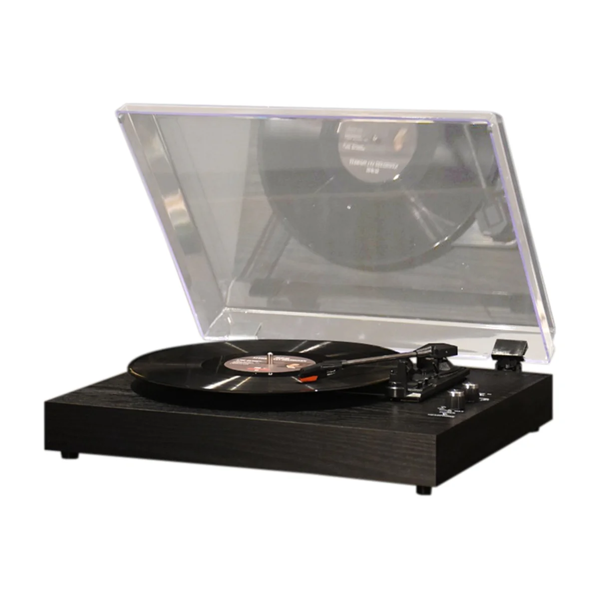 Vinyl Record Player Vintage Jukebox Gramophone Built-in Dual Speakers Speaker Desktop with Acrylic Dust Cover US Plug,B