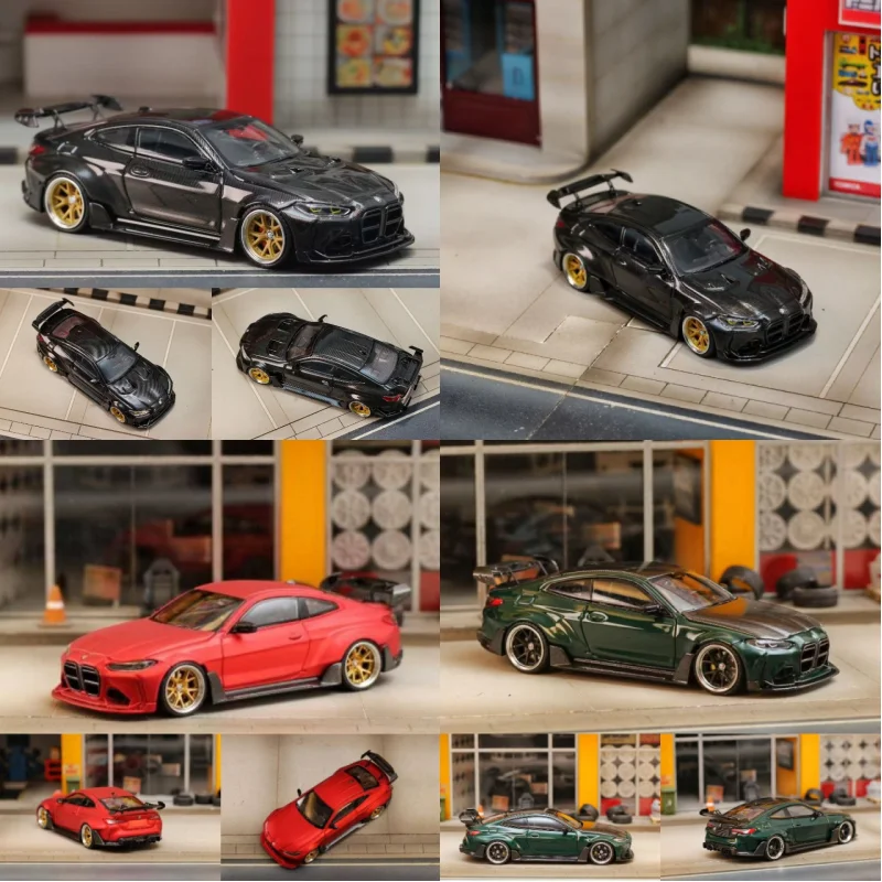 재고 있음 1:64 BMW G82 M4 ADRO 바디 키트 다이캐스트 시뮬레이션 합금 자동차 모델, 소년 장난감, 성인 수집용 장식품.