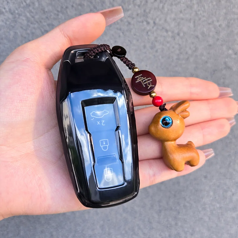 

Transparent Black Car Key Case Fob for Audi A5 A5L 2025 Q5 Q6 Q6L A6 2025 A6L A3 Remote Auto Car Key Case Cover Fob Keychain