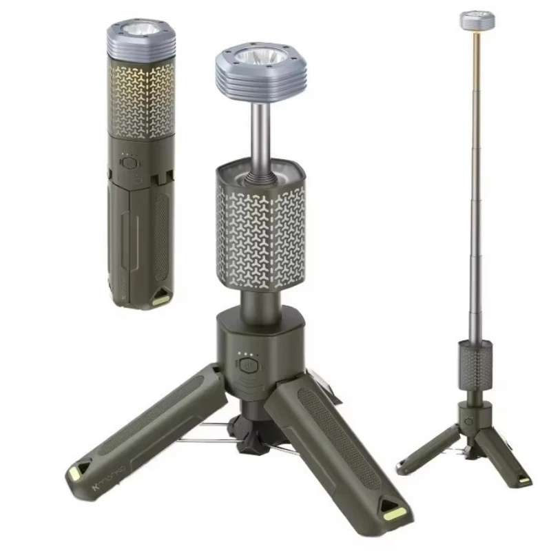 Rechargeable waterproof small portable foldable magnetic flashlight, travel camping telescopic type